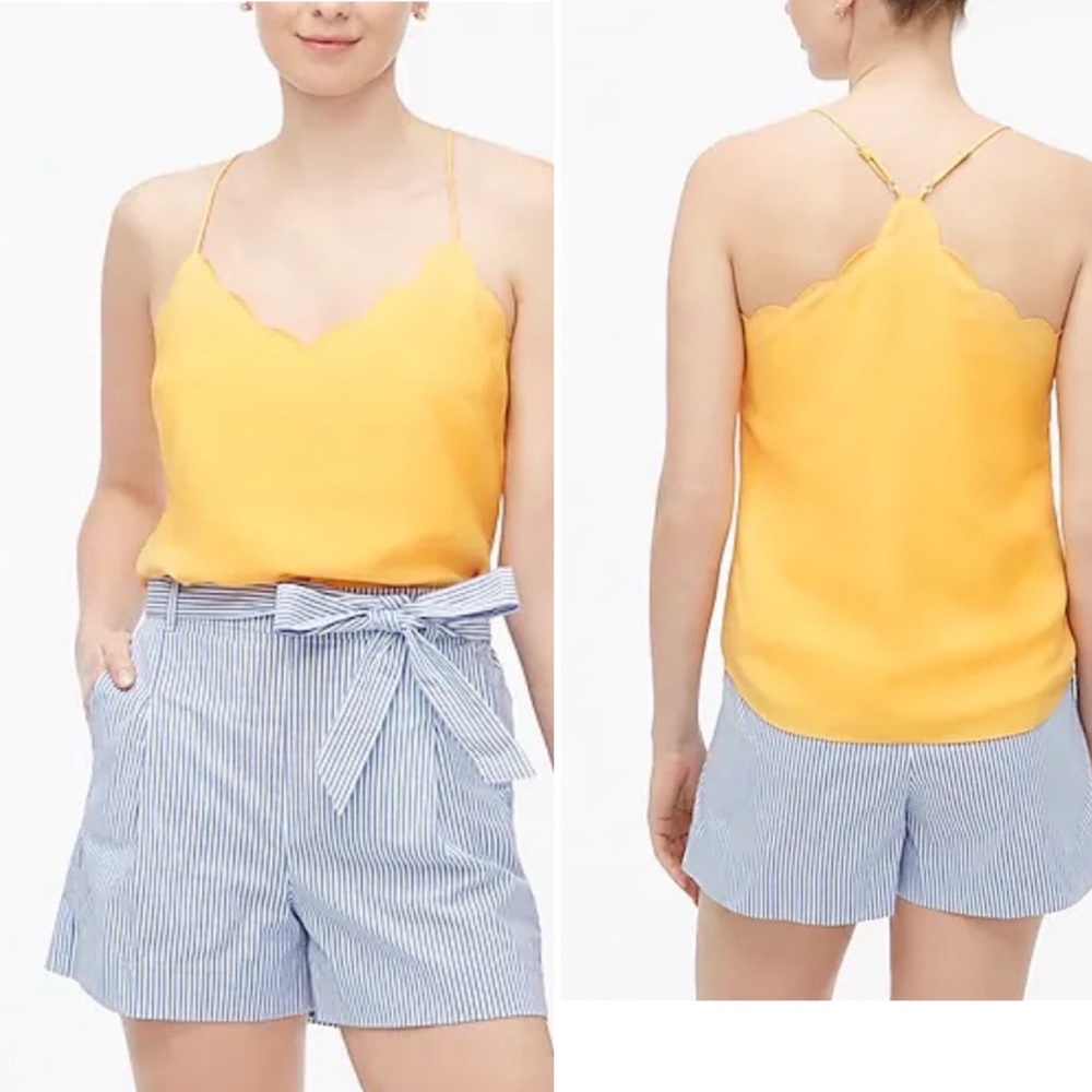 2/$30 JCrew Factory Scalloped Cami Top in Saffron